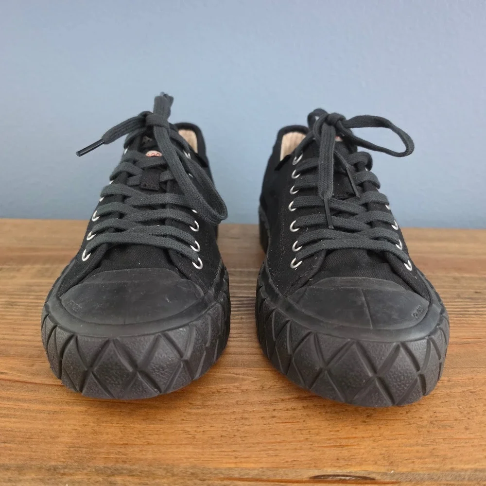 Palladium Mens Palla Ace Lo Canvas Sneaker Black Yellow 77014-FP Size 9.5 - Picture 2 of 10